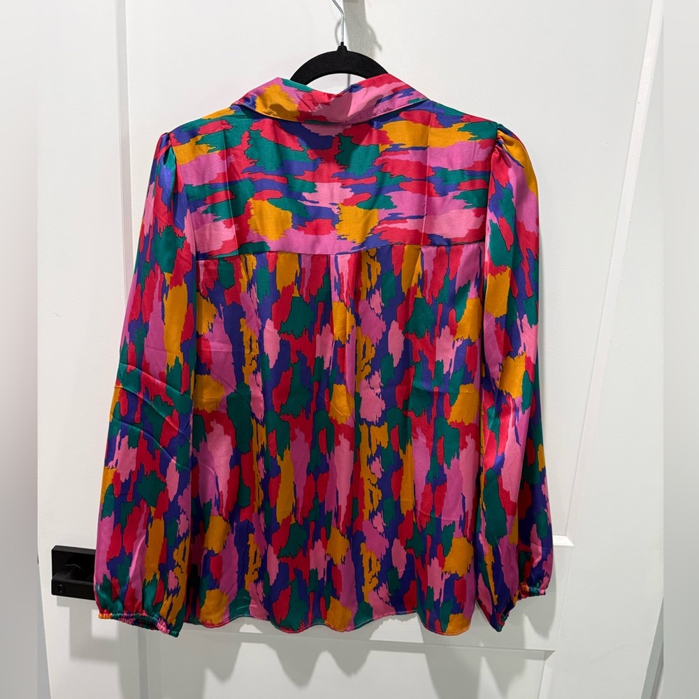 Stroke of Luck Blouse abstract Michelle McDowell Size Xl - Picture 3 of 3